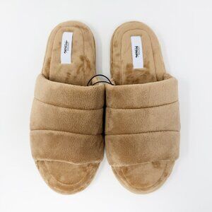 NEW Nordstrom Rack Quilted Slip-On Slippers Women's Size XL (11-12) Tan Velour
